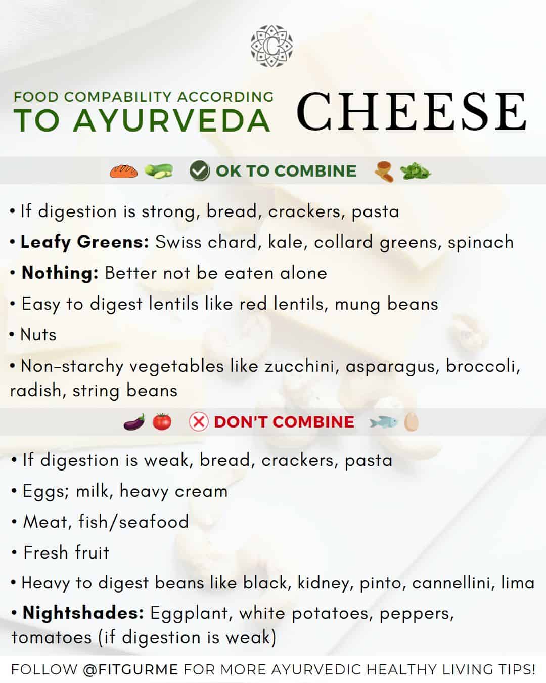 Incompatible Food Chart Dairy Foods Ceylan Ayik